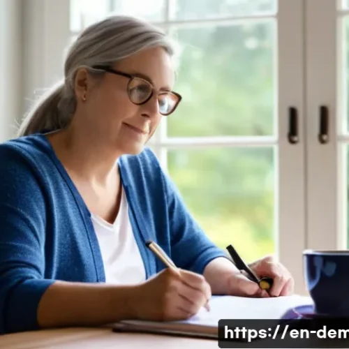 치매관리사 주간 업무 플래너 작성법 - **Prompt 1: The Organized Caregiver's Blueprint**
    A realistic, medium shot of a focused female c...