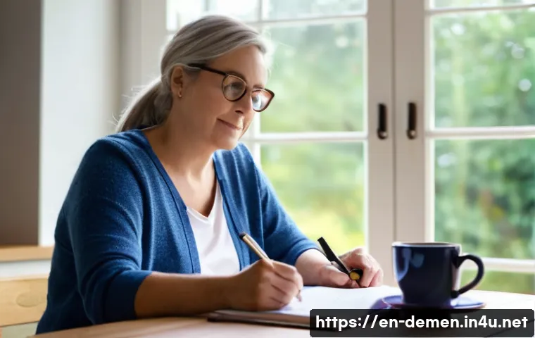 치매관리사 주간 업무 플래너 작성법 - **Prompt 1: The Organized Caregiver's Blueprint**
    A realistic, medium shot of a focused female c...